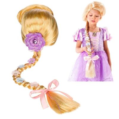 China F&J Brand Girl's Chemical Fiber Hair Eco-Friendly Exquisite Synthetic Bow Twist Long Braid Wig Cover for sale