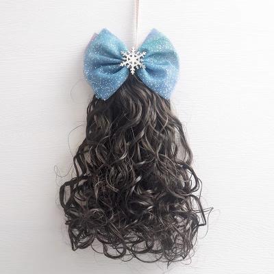 China 2022 Exquisite french curl F&J brand factory direct sale children girl bow curly hair hair accessories pretty wig for sale