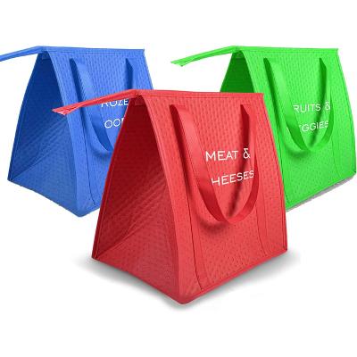 China Durable Promotional Reusable Non Woven Bags Eco - Friendly Insulated Picnic Lunch Bag Cooler Bag for sale