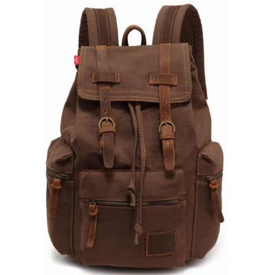 China Waterproof Outdoor Travel Rucksack High Quality Waxed Canvas Backpack School Casual Bag for sale