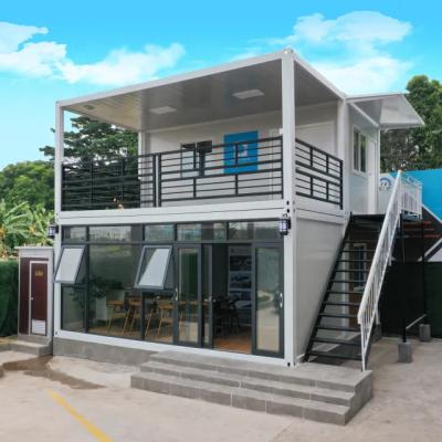 China Traditional Fast install Steel Structure Prefabricated Luxury villa Two Storey Prefab House 2 bedroom expandable foldable container house for sale