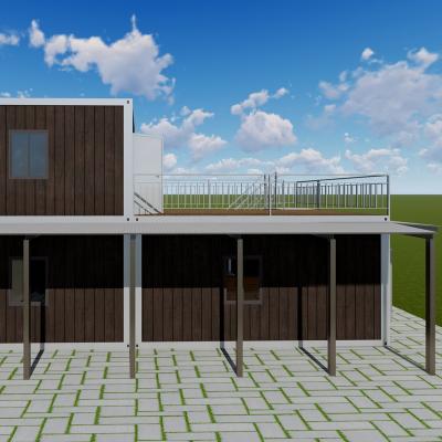 China Modern 20ft container houses prefab modular house russia prefab hotel rooms house glass prefab for sale