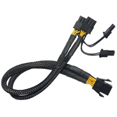 China High Quality 8p PVC To Dual Braided Sheathed 8p 6+2 PCIE Power Adapter Extension Cord Pure Copper 18AWG for sale