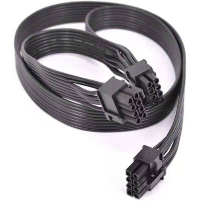 China 18awg 8P PVC production to dual 8P (6+2) black PCIE power adapter extension cable pcie splitter for sale