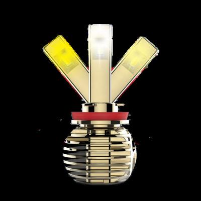 China Newest G7 Aluminum Alloy Super Triple Color LED Headlight 3 Colors Switch G7 Led Headlight H1 H3 H7 H8 H11 9005 9006 880 881 9012 ACE Lighting for sale