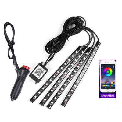 China Universal Cars Cigarette Socket 12 LED/Strip RGB Atmosphere Led Light 48LEDs, APP Control By Smart Phone, AC Lighting for sale