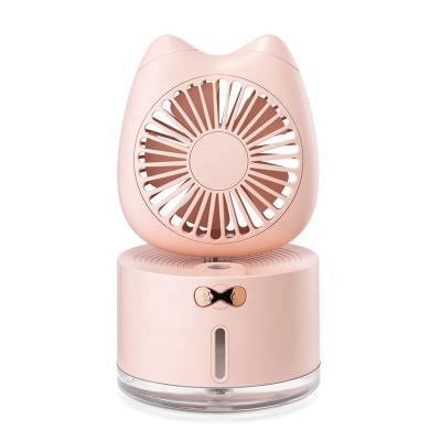 China Convenient Adjustable Air Purification Atomizer Household Size Spray Fan Desktop Air Humidifier with Night Lamp for sale