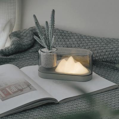 China Modern USB Rechargeable Humidifier with LED Lamp Mountain Design Home Decoration Night Light for sale