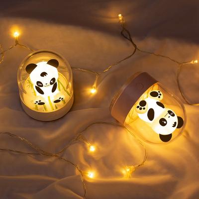 China Modern Panda Night Light Bear USB Aromatherapy Color Changing Led Desk Lamp for sale