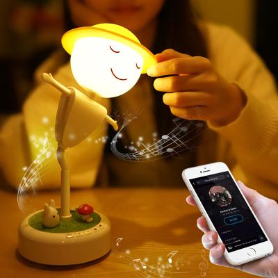 China New Year Christmas Gift Atmosphere Modern Wireless Music Speaker Small Night Light LED Scarecrow USB Stereo Fill Lamp For Kids for sale