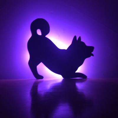 China Modern Wall Dog Design Led Night Light Remote Control Rechargeable Lamp For Home Decoration for sale