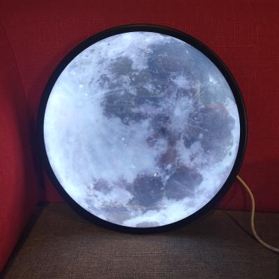 China Minimalist 24cm Personalized Luna Moon Hanging Lamp and Decorative Mirror Moon Light Wall Lamps for Bathroom Living Room Mirror Moon for sale