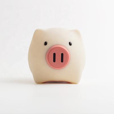 China Modern High Quality Simple Silicone Pig Cartoon USB LED Night Light Kids Desk Lamp for sale