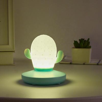 China Modern Soft Silicone Cactus Lamp Cute USB Rechargeable Kids Led Night Light As Birthday Gifts for sale