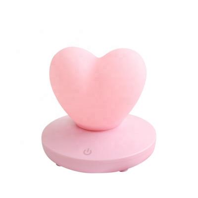 China Modern Silicone Rechargeable Mini Love Heart Desk Lamp Touch Control Night Light With Battery for sale