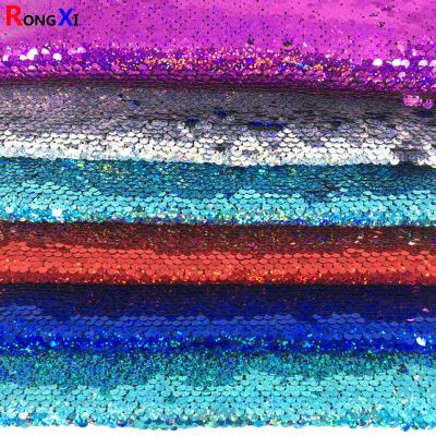 China RXF0751 5MM Dream Color Tulle Embroidered Sequin Fabric for sale