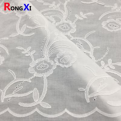 China RXF2214 children's summer spring eyelet embroidery shirt shoes lace fabric for sale