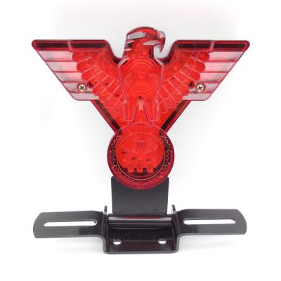 China Luz trasera LED de motocicleta Red War Eagle con soporte de matrícula para sus necesidades de conducción en venta