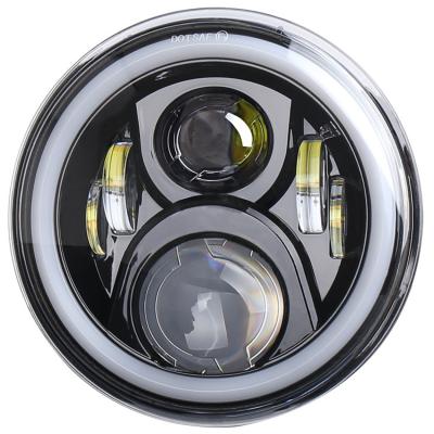 China Custom Universal Fit 7 Inch LED Headlight for Harley Die-cast Aluminum Construction for sale