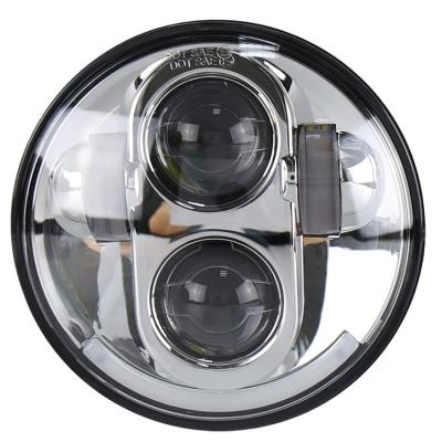 China 40W 5,75 polegadas LED Motorcycle farol com logotipo personalizado e acabamento preto / cromo à venda