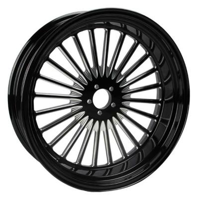 China Customized Black 18 x 5.5 inch Forged CNC Aluminum Alloy Motorcycle Wheel for Harley for sale