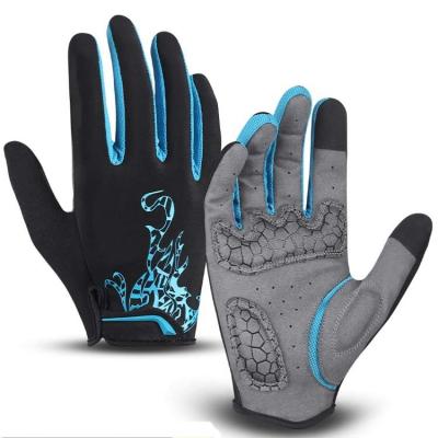 China Customized Logo Outdoor Breathable Touch Screen Full Finger Motorcycle Riding Gloves for sale