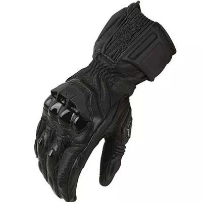 China Custom Men's Winter Motorcycle Racing Genuine Sheepskin Leather Gloves with Logo for sale