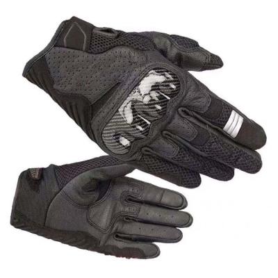 China Black Genuine Leather Custom Non-Slip Motorcycle Racing Gloves with Breathable Design for sale