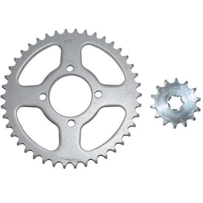 China Teeth 14/42T 45 Steel/A3 Steel Motorcycle Sprocket Chain Set for Suzuki AX100 Custom for sale