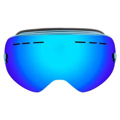 China Colour Plating Snow Glasses Ski Goggles with 3 Layers Foam and Custom Color Lenses for sale