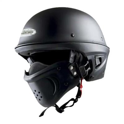 China DOT Approved Motorcycle Riding Half Helmet with Face Mask and Customized Logo Accepted for sale