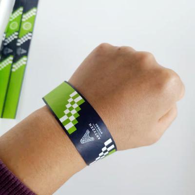 China Professional waterproof/waterproof cheap rfid wristband nfc ticket paper wristband/wristband with QR code for sale