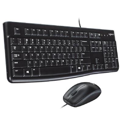 China Black Wired Logitech MK120 Wired USB Keyboard and Mouse Set Universal Home Office Notebook Mouse and Keyboard Set for sale