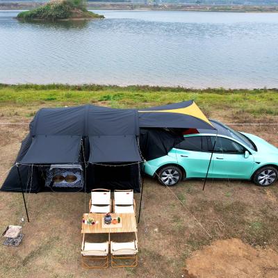 China Water Make Inflatable MKCAMP Black Tent Oxford Cloth Tent For Tesla Models SUV With Heavy Duty Double Rooms Black Camping Tent for sale