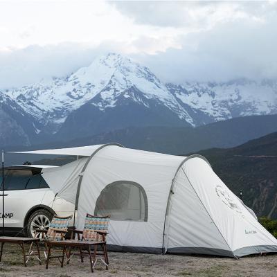 China Connect the rear hatch of electric car. MKCAMP camping tent outdoor waterproof car tent tunnel leisure tent Poles with Tesla Model Y/X/S lightweight tent for sale