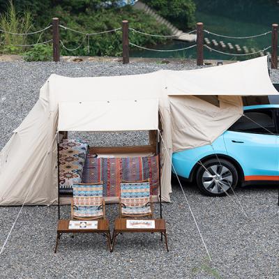 China Wholesale Retail Inflatable Picnic Car Tent Cotton Cloth Outdoor Waterproof Material Connecting Tent Camping Tesla And Electric Vehicles Khaki for sale