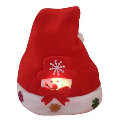 China 2023 Fashionable Red Christmas Hat LED Christmas Hat Adult Size for sale