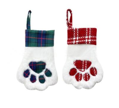 China Cotton+plush Best Quality Dog Christmas Stocking For Decoration Ireland for sale