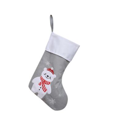 China Cotton+linen personalized Christmas stocking gift for family for sale