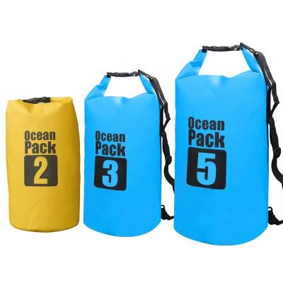 China Outdoor Camping Hiking Traveling Bag 5L 20L 30L Swimming Outdoor Camping Dry Bag Waterproof Water Resistant Storage Bag Pack Hiking Traveling 1 PE Bag 500D PVC for sale