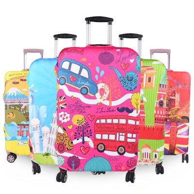 China Luggage Protect To Custom Design Cartoon Fabric Fit 18-32 Inch Travel Spandex Luggage Cover Spandex Suitcase Cover for sale