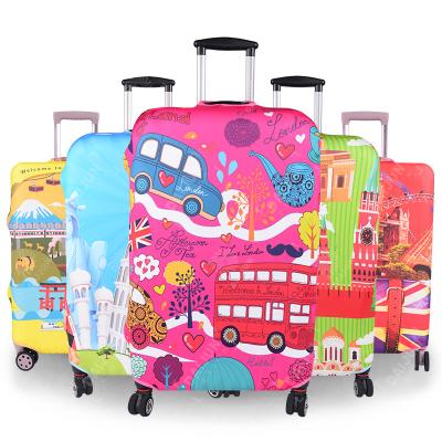 China Protect Luggage To Design Spandex Graphic Elastic Suitcase Cover Luggage Case Cover Suitcase Protector for sale