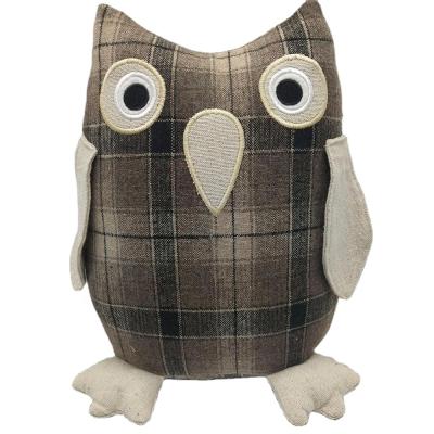 China 2021 Wholesale Custom Eco-Friendly Owl Shape Top Level Grade Kids Plush Toys Floor Sand Doorstops Door Stopper For Home Decoration for sale