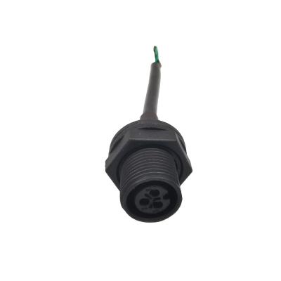 China M12 Car Audio Push Locking Waterproof IP67 3pin Strip Line With Waterproof Cap Plug Socket Electrical Connectors for sale