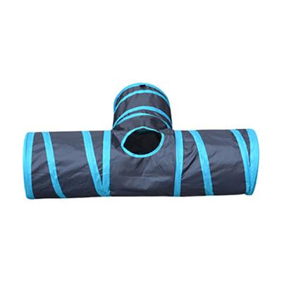 China Play Toy Pet Tunnel Tube 3 Way Cat Tent Viable Folding Tunnel Cat Toy for sale