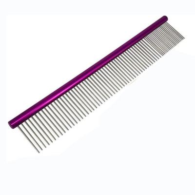 China Goldendoodle Viable Fur Puppy Cats Brush Grooming Dog Comb Pet Handle Stainless Steel Easy Comb for sale