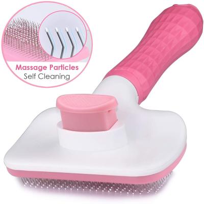 China Sustainable Self Cleaning Slicker Brush Dogs Pet Grooming Tool Cats Hair Remove Throw Particle Im Massages Mats Tangled Hair Dander Dirt for sale