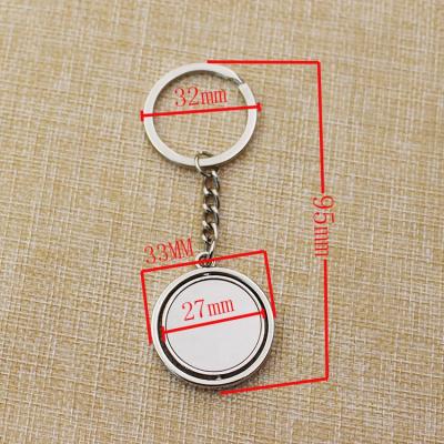 China Laser Engraving Logo / Printing Metal Epoxy Blank Round Rotating Logo Key Ring With Printing Logo for sale