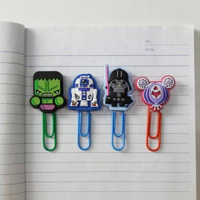 China 2D Or 3D Metal Paper Binder Clip With Soft Rubber Custom Shaped for sale