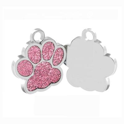 China Europe Engraved Name Metal Pet Stamped Claw Shape Dog Cat ID Plate for sale